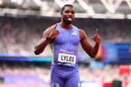 Noah Lyles at the 2025 Novuna London Athletics Meet - (Source: Getty)